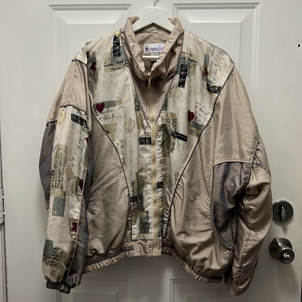 Vintage Westport Ltd Metallic Bomber Jacket womens 2X